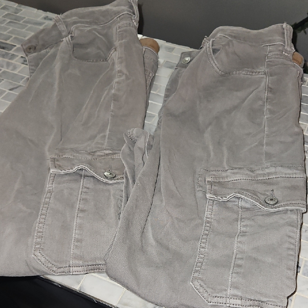 American Eagle Outfitters Gray Cargo Leggings